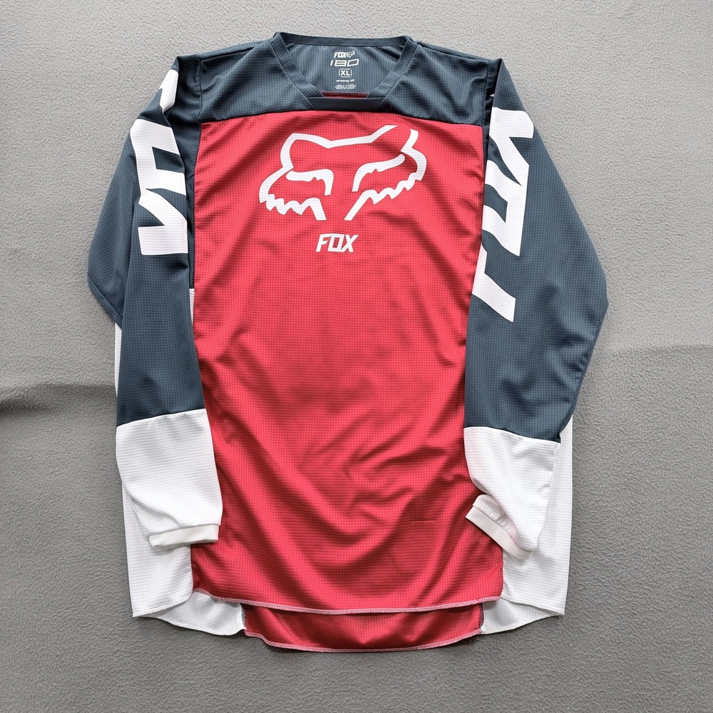 Fox Racing 180 Shirt Mens XL Red Long Sleeve Motocross MX Jersey Top Riding